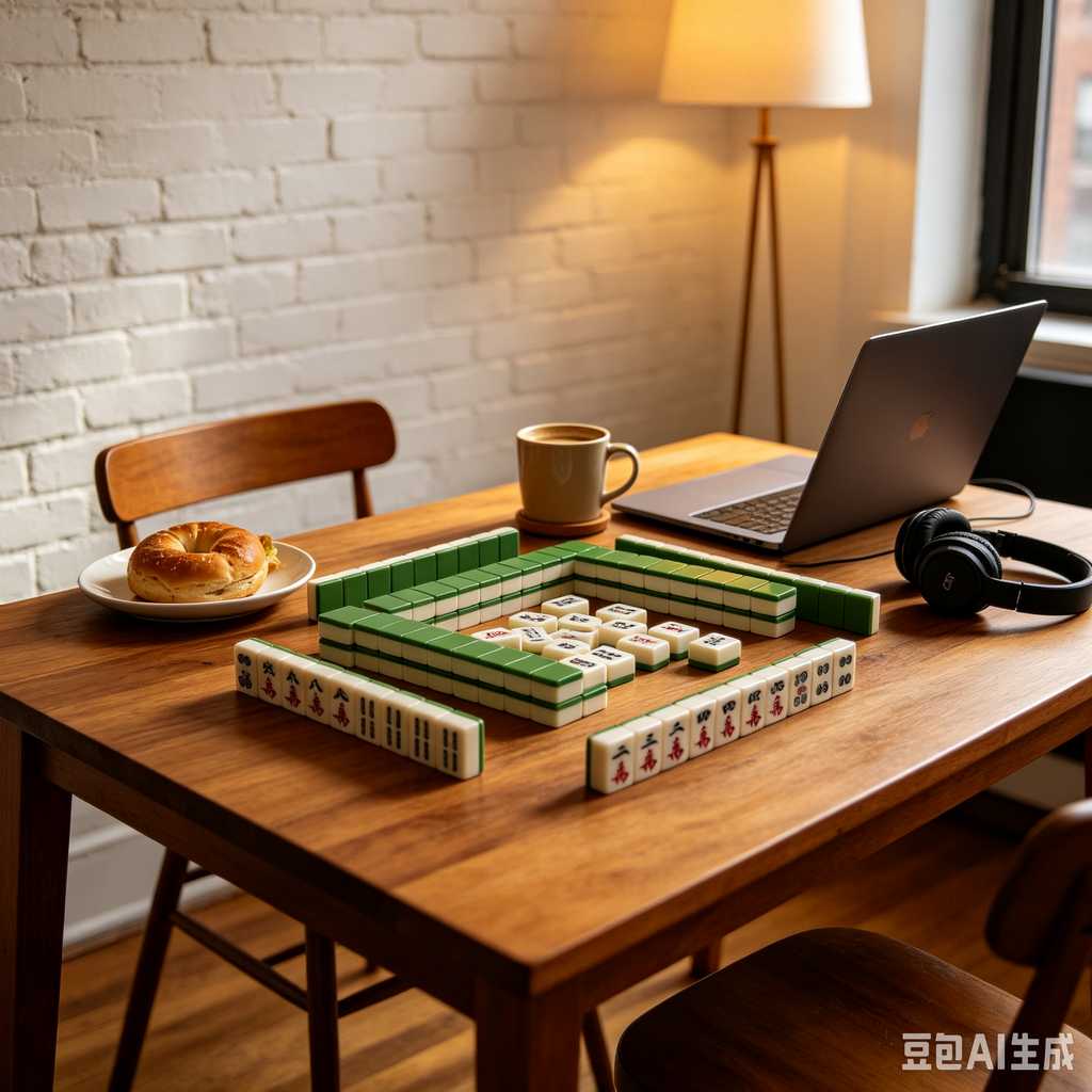 retro text mahjong tiles